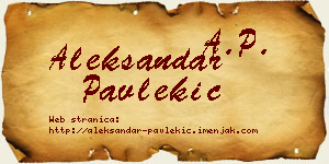Aleksandar Pavlekić vizit kartica
